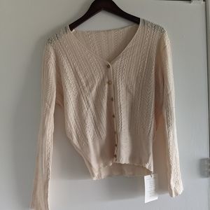 Simple Retro cream cardigan